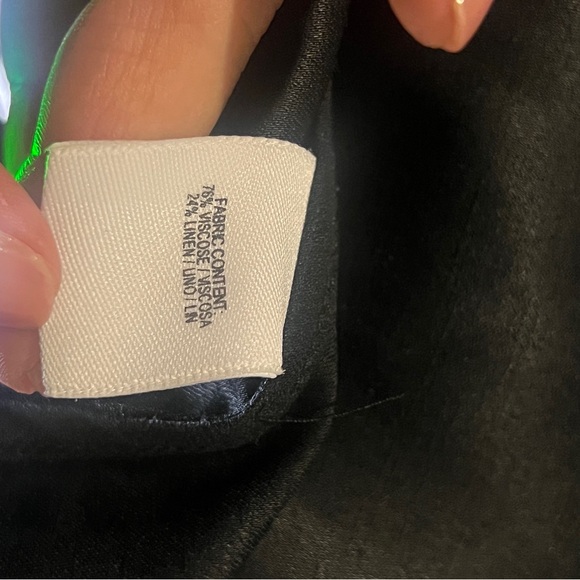 Derek Lam 10 Crosby Black Midi A-Line Dress Linen Viscose Black 8 - Picture 7 of 7